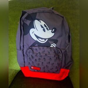 An ORIGINALNDisney Gray ,Black and Red Mickey Mouse Backpack